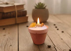 homeartparis Handmade Terracotta Pot Candle 5 pcs set, Rustic Decor with Cinnamon & Dried Fruit, Wedding Favor, Table Centerpiece, Natural Kitchen Candle