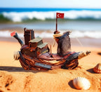 Hali Karnasos Fisherman Vintage Wooden Fishing Boat Driftwood Art Homeartparis production