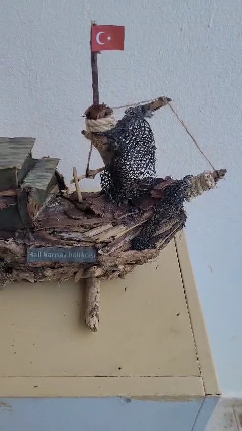Hali Karnasos Fisherman Vintage Wooden Fishing Boat Driftwood Art Homeartparis production