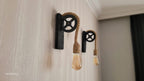 Home Art Paris - Rustic Pulley Wall Sconce, Wood and Rope Wall Lamp, Industrial Hallway & Daybedroom Lighting