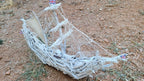 The Vintage Large Wood Pirate Ship Heaven's Ship Driftwood Collection White Model Boat Homeartparis production