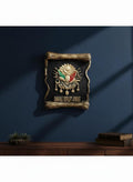 Homeartparis production Ottoman Coat of Arms Scroll Wall Plaque,5cm Tughra Emblem, Historical Parchment Style Decor, Turkis