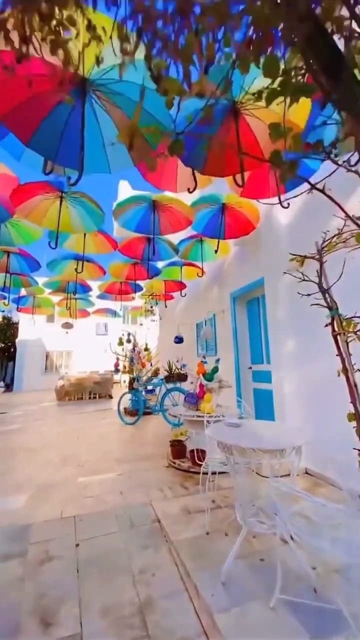The Rainbow Umbrella Decoration Colorful Hanging Street Festival Decor Homeartparis production