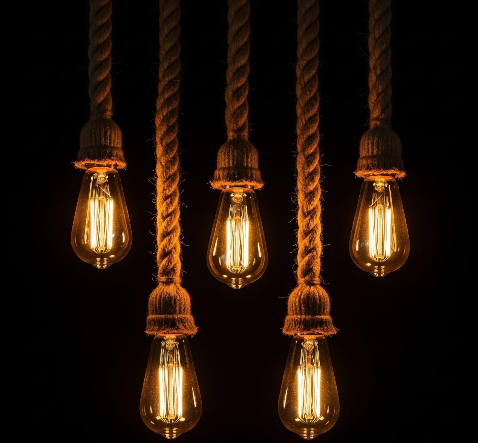 Custom large rustic rope chandelier, by homeartparis
