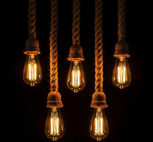 Customizable size rope lighting fixture, by homeartparis handmade