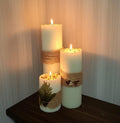 Coffee Bean Pillar Candle Set of 3 or Single Rustic Home Decor Homeartparis production