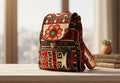 Homeartparis Red Kilim Backpack - Handmade Bohemian Rucksack by Seval Özsoy - Authentic Anatolian Pattern Travel Bag - Unique Ethnic Gift for Her