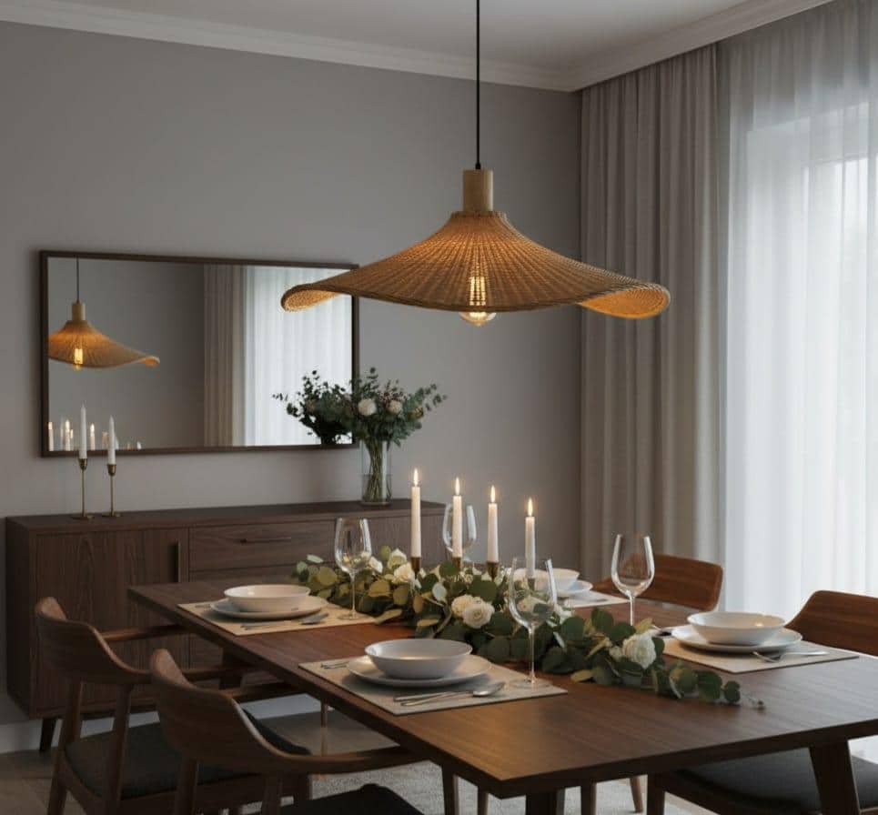 Rattan Bamboo Lamp: A Handcrafted Pendant Reflecting the Sun's Warmth