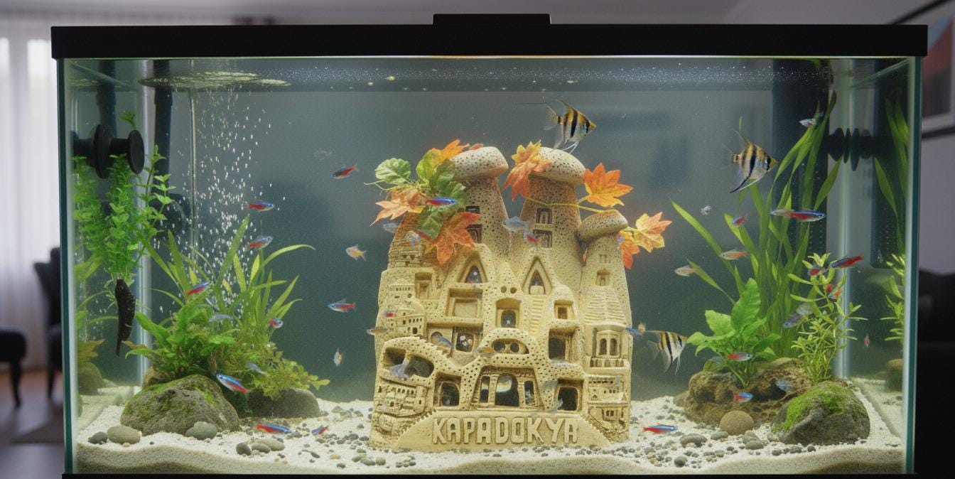 The Cappadocia Aquarium Decor Handmade Fairy Chimney Fish Shelter Homeartparis production