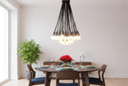 homeartparis - Modern Cluster Chandelier (Customizable 6-40+ Lights), Black Multi Pendant Light for Dining Room, Cafe, High Ceiling