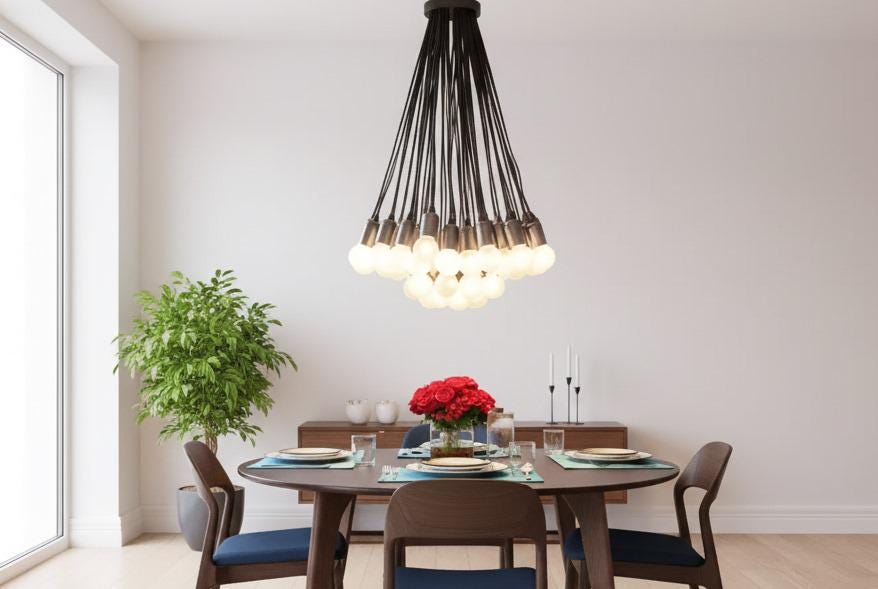 homeartparis - Modern Cluster Chandelier (Customizable 6-40+ Lights), Black Multi Pendant Light for Dining Room, Cafe, High Ceiling