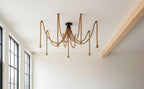 Rustic Rope Spider Chandelier Custom Length Multi Pendant Light Homeartparis production