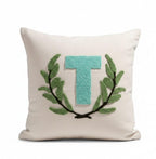 homeartparis Monogram Initial Punch Needle Pillow Cover, Custom Letter & Color, Linen Cushion Case, Personalized Gift