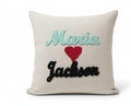 homeartparis Textured Punch Needle Pillow, Custom Couple Gift, Personalized Wedding Anniversary Cushion Cover by SevalDesing