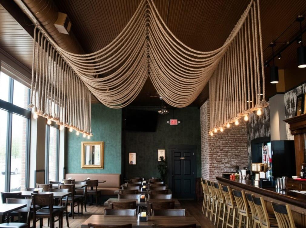 Large MEGA Set 4 Meter Custom Length Hemp Rope Pendant Light Industrial Chandelier Homeartparis production