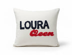 homeartparis Custom Text Lumbar Pillow, Punch Needle Personalized Cushion Cover, Rectangular Name Pillow, Linen Decor Gift