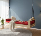 Reversible Hanging Sofa Modern Pine Wood Swing Couch Indoor Outdoor Lounger Home art paris production