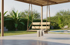 Modern Wooden Swing Industrial Metal Frame Indoor Outdoor Hanging Seat Homeartparis production