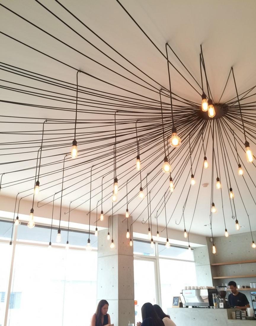 homeartparis - Architectural Spider Chandelier (6-40 Lights), Modern Minimalist Multi Pendant Light for High-End Cafe Bar