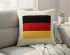 homeartparis German Flag Punch Needle Pillow Cover, Germany Linen Cushion Case, Travel Souvenir Gift, Textured Home Decor 16x16