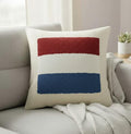homeartparis Dutch Flag Punch Needle Pillow Cover, Netherlands Linen Cushion Case, Travel Souvenir Gift, Textured Decor 16x16