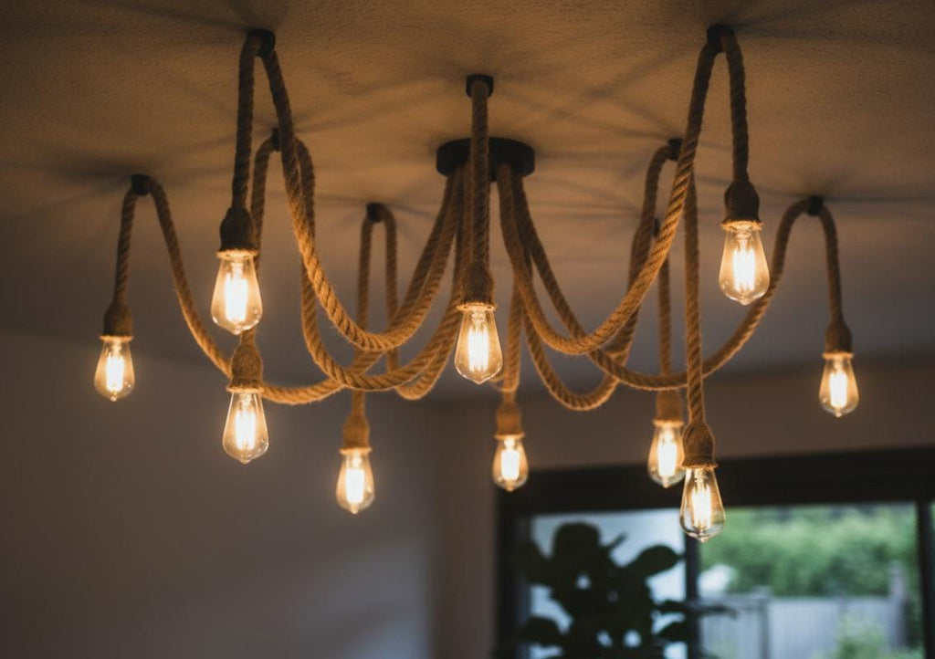 Rope Chandelier Scandinavian Multi Pendant Spider Light Homeartparis production