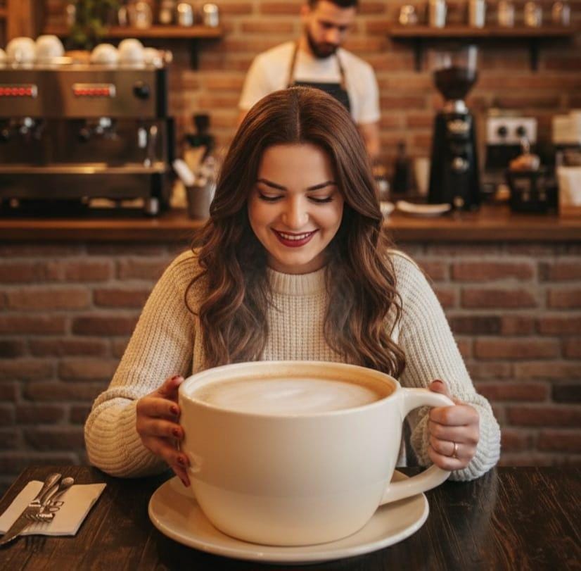 GIANT Ceramic Coffee Cup Planter | Oversized Cafe Decor Mug | Unique Statement Kitchen & Restaurant Decor