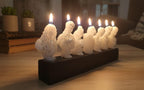 Mini Statue Candles Gilded Greek Bust Black Wood Base Homeartparis production Set of 7