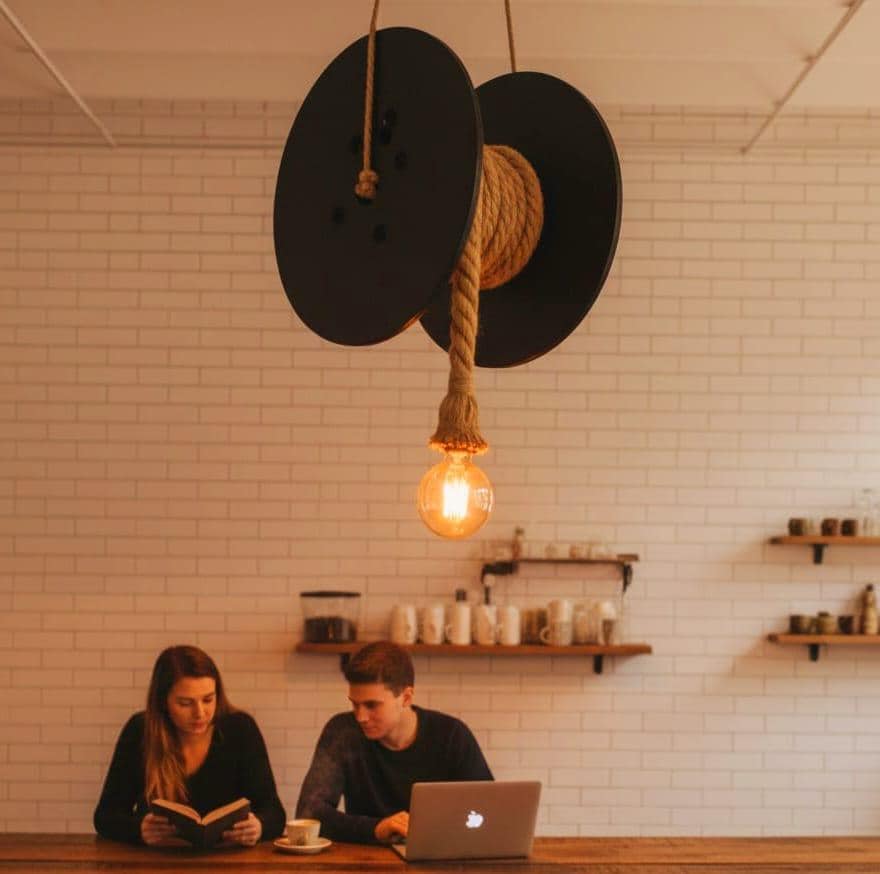The vintage Large Wooden Spool Pendant Light, Industrial Reel Chandelier with Thick Rope, Rustic Farmhouse Decor, Unique Gift Idea, 38 cm Spool Lamp