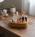 Handmade Crochet Mini Basket Mustard Yellow Desktop Organizer Homeartparis production