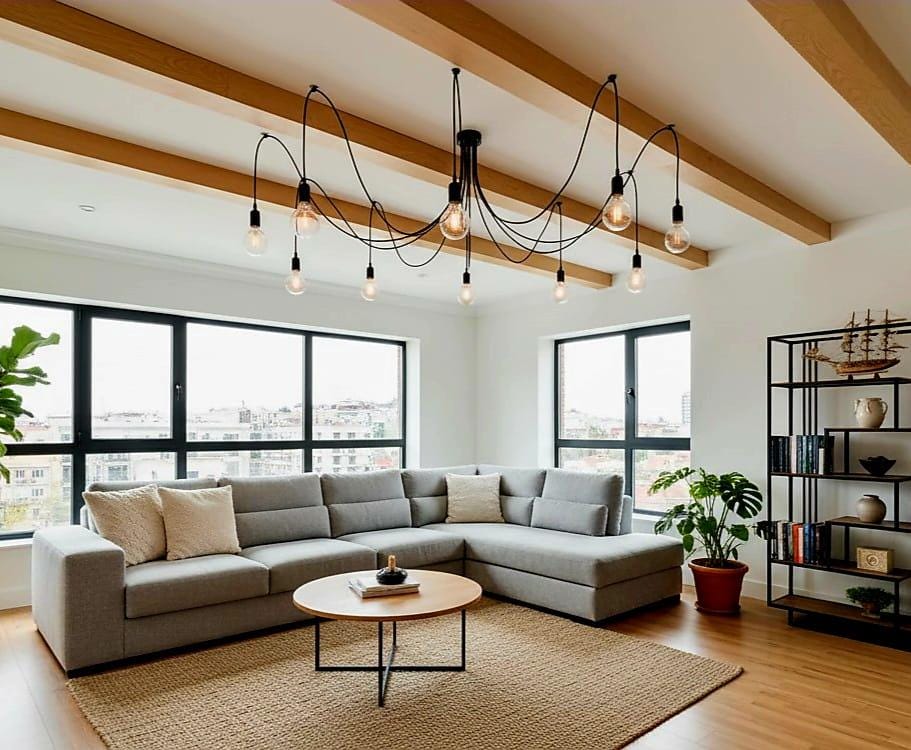 10 Arm Spider Chandelier, UL & CE Certified Black Cable Light, 150cm Adjustable Arms, Modern Industrial Pendant Light, Minimalist Ceiling