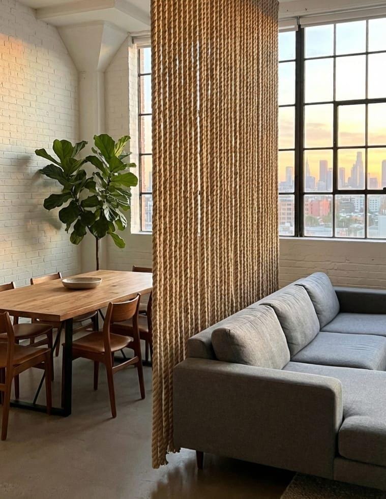 homeartparis - Handmade Jute Rope Room Divider 1.5x2m Rustic Boho Wall Decor Homeartparis production