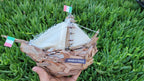 The Marco Polo Handmade Driftwood Boat Tiny Sailing Ship Model Homeartparis production