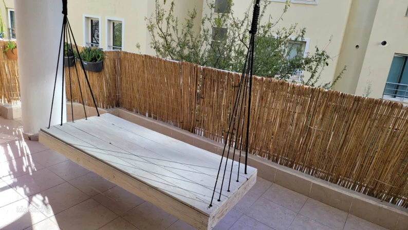 porch swing bed - Hanging Daybed Poolside Hanging Lounger Modern Backless Swing Homeartparis production
