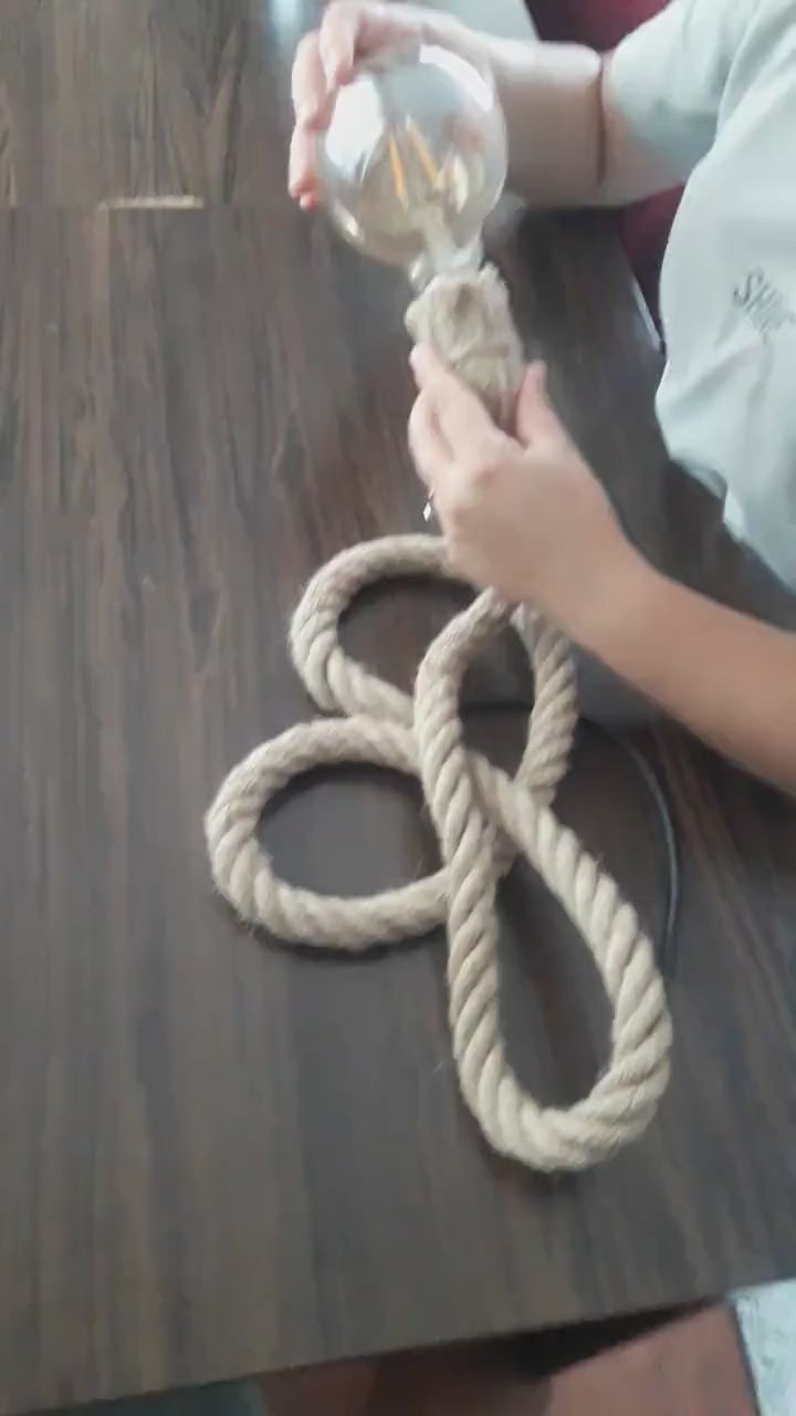 rope braid cable, hemp rope lighting, rustic rope lighting