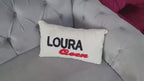 homeartparis Custom Text Lumbar Pillow, Punch Needle Personalized Cushion Cover, Rectangular Name Pillow, Linen Decor Gift