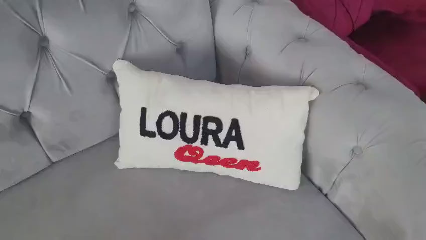 homeartparis Custom Text Lumbar Pillow, Punch Needle Personalized Cushion Cover, Rectangular Name Pillow, Linen Decor Gift