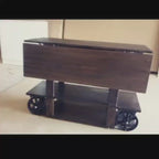 Multifunctional Drop Leaf Table with Cast Iron Wheels Homeartparis production