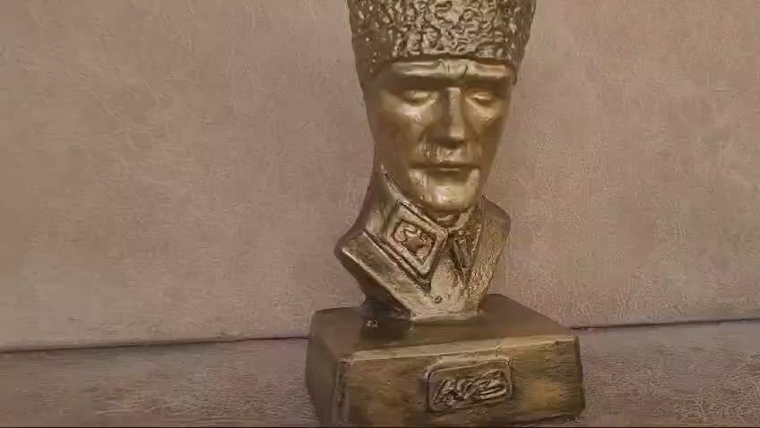 Black Mustafa Kemal Ataturk Bust Historical War Statue Memorial Homeartparis production