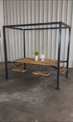 The Swing Table porch garden Dining Set - 1.3 Ton Capacity Heavy-Duty Metal Frame Commercial Furniture by home art paris