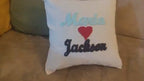 homeartparis Textured Punch Needle Pillow, Custom Couple Gift, Personalized Wedding Anniversary Cushion Cover by SevalDesing