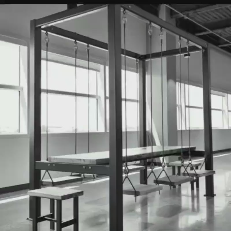 By Homeartparis 8person Swing Table  Set - 1.3 Ton Capacity Heavy-Duty Metal Frame Commercial Furniture by home art paris