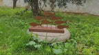 Brown Wood Fish School Table Decor, Rustic Handmade Coastal Shelf Art Homeartparis production