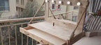 The Solid Pine Wood Vanity Table with Lighted Mirror - Rustic Hollywood Style Makeup Dressing Table