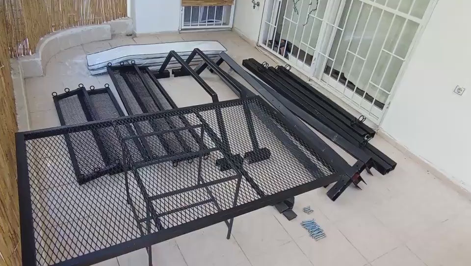 Custom 10 Person Swing Table Dining Set - 1.3 Ton Capacity Heavy-Duty Metal Frame Commercial Furniture by home art paris