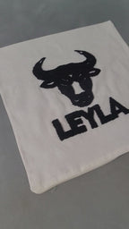 Zodiac Sign Punch Needle Pillow Case – Custom Name Linen Cushion Cover – Unique Astrology Gift