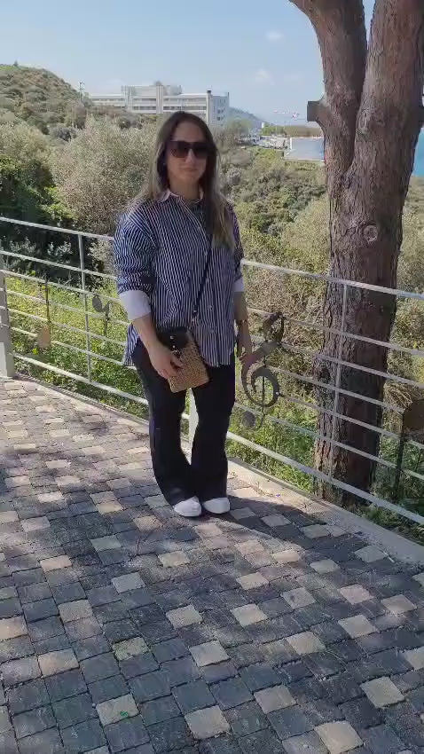 Homeartparis Woven Straw Crossbody Bag - Handmade Faux Leather Flap Mini Purse by Seval Özsoy - Boho Summer Beach Bag - Unique Artisan Gift