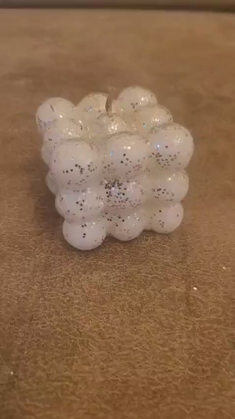 homeartparis Set of 3 Shining Gilded Bubble Candles Aesthetic Cube Candle Pack Homeartparis production