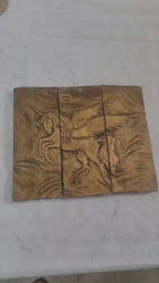 A Mythological Legacy: 3-Piece Hand-Carved Wooden Pegasus Art - Homeartparis production