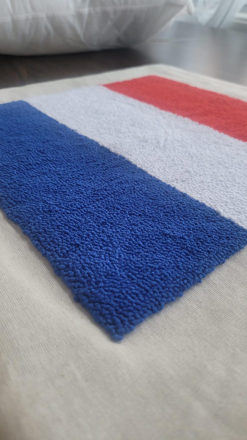 homeartparis Dutch Flag Punch Needle Pillow Cover, Netherlands Linen Cushion Case, Travel Souvenir Gift, Textured Decor 16x16